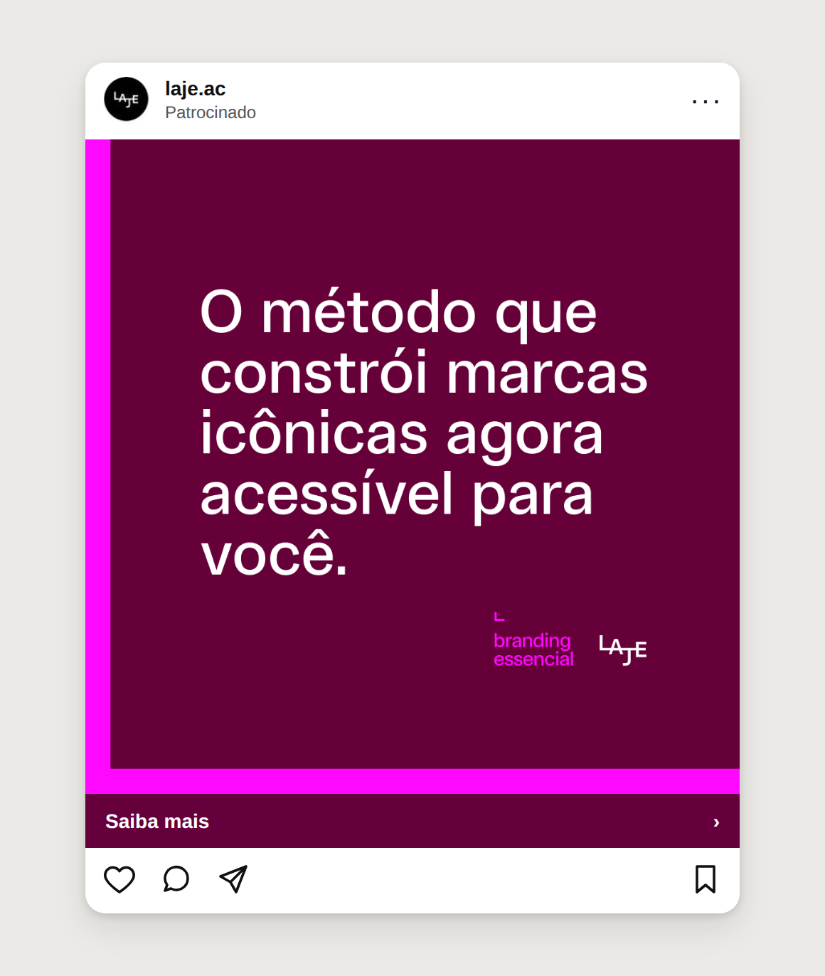 Anúncio do Branding Essencial