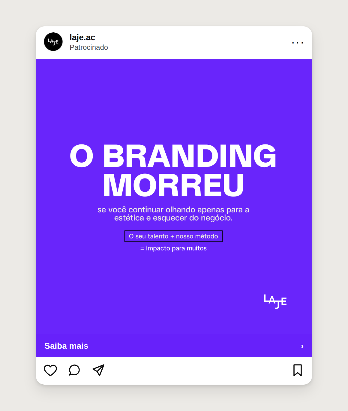 Anúncio O branding morreu