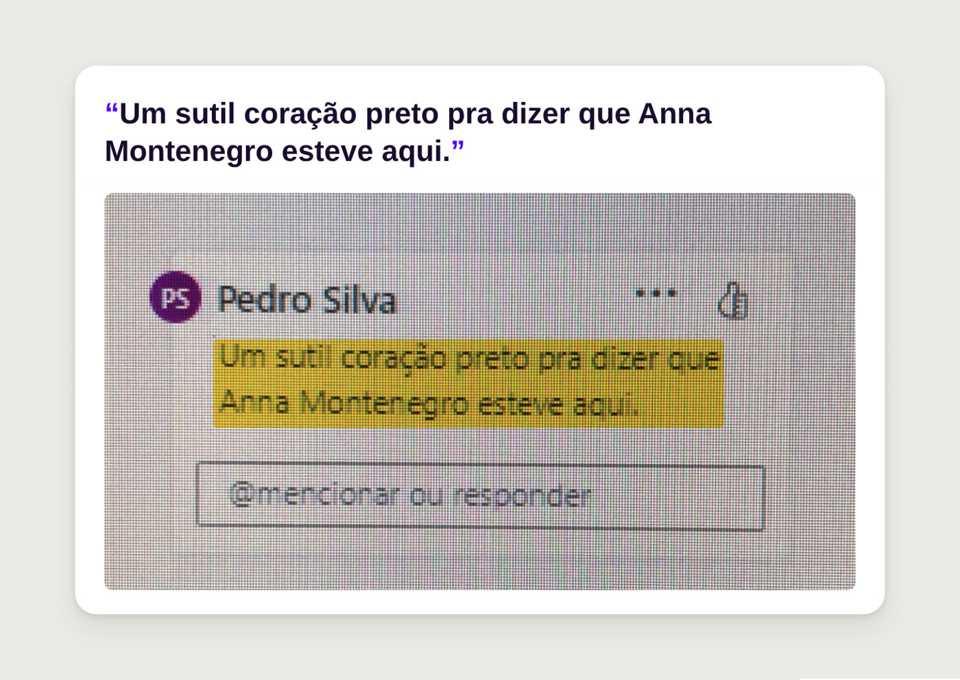 Feedback from Pedro Silva