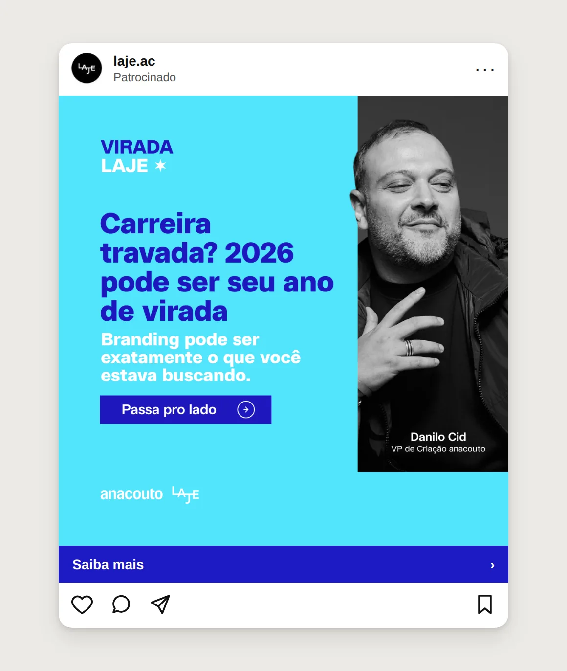 Virada LAJE ad with Danilo Cid