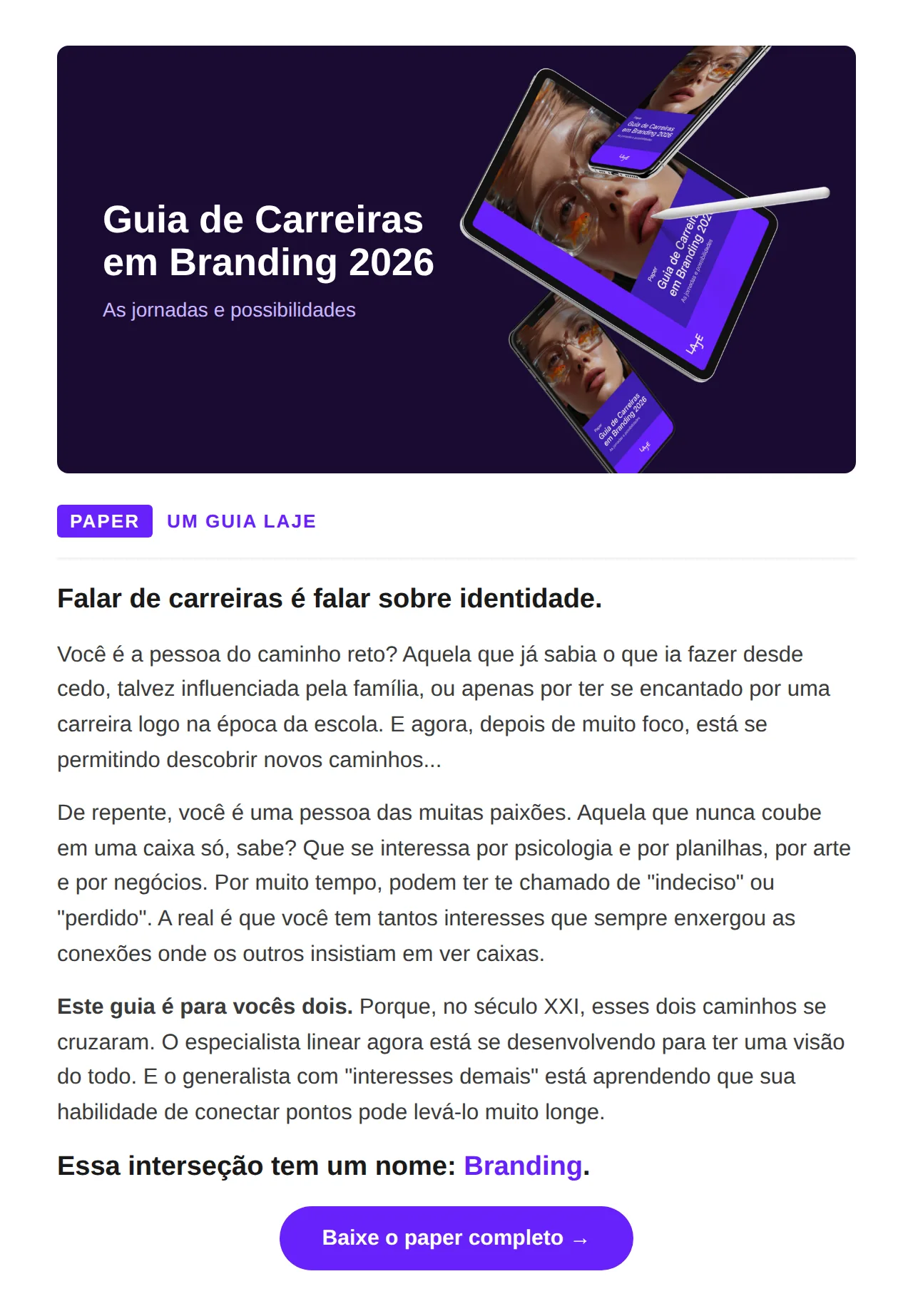Guia de Carreiras em Branding 2026 paper