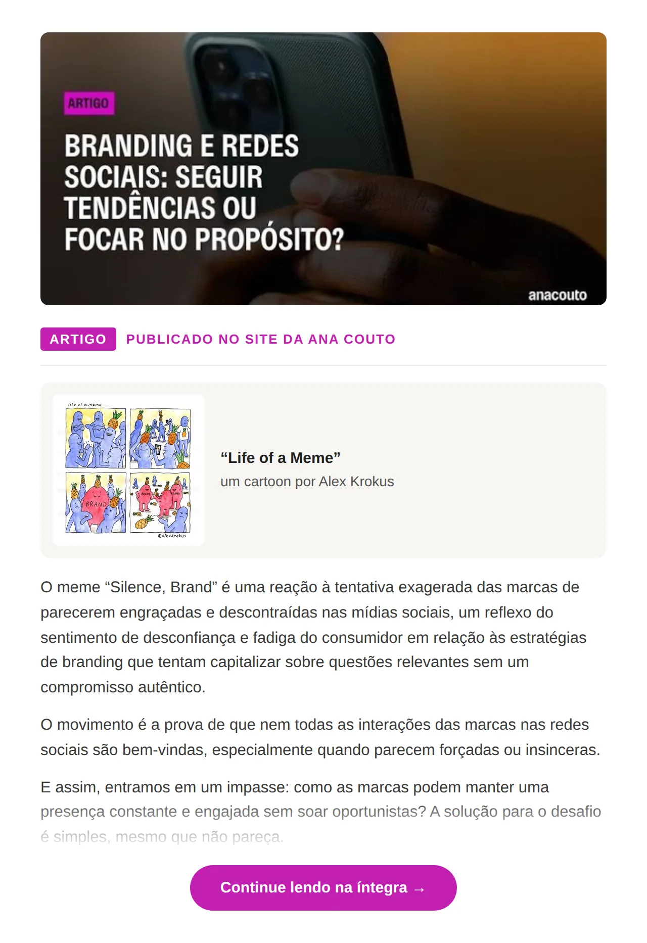Article: Branding and social media: follow trends or focus on purpose?
