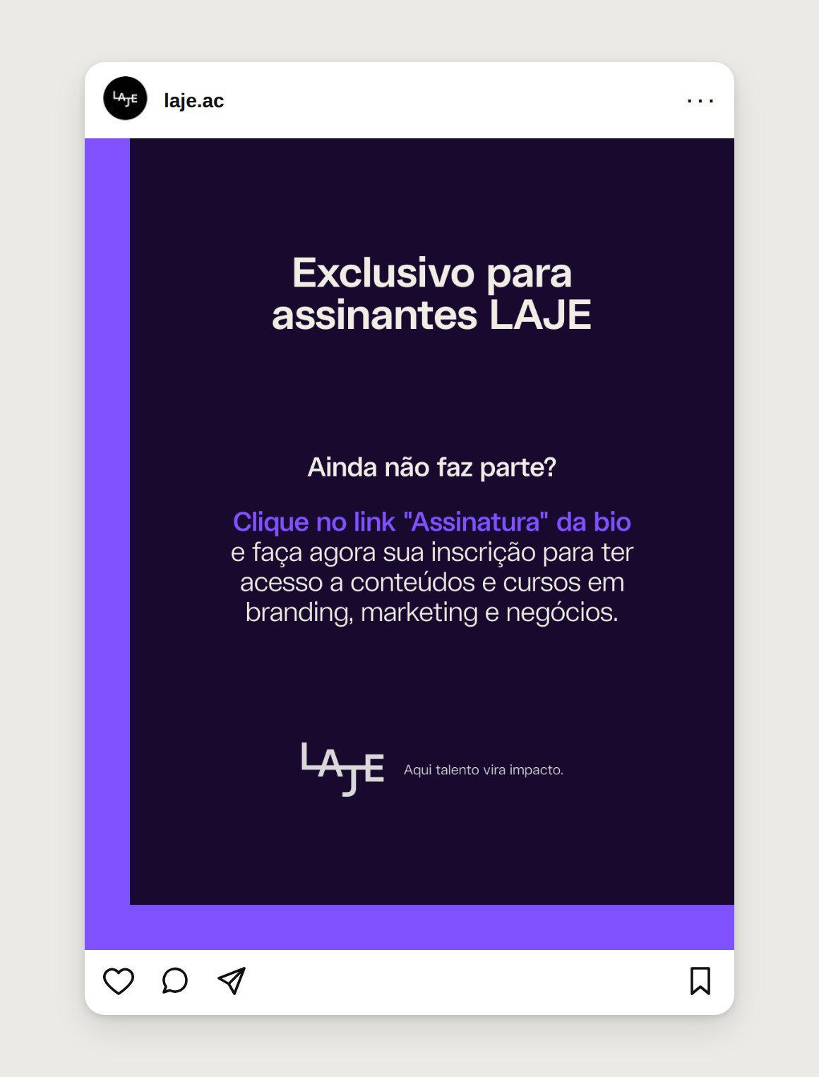 Post Exclusivo para assinantes LAJE