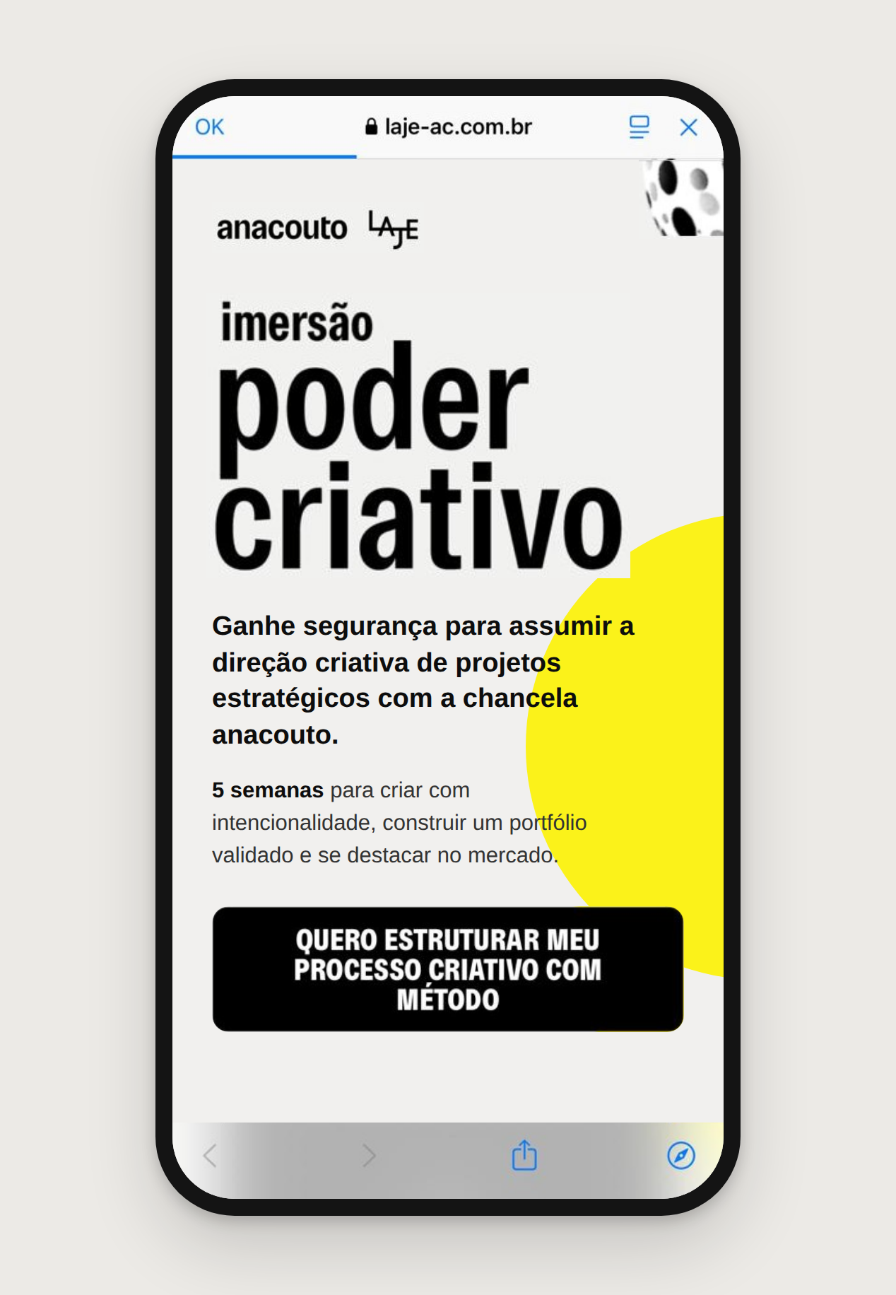Landing page da Imersão Poder Criativo