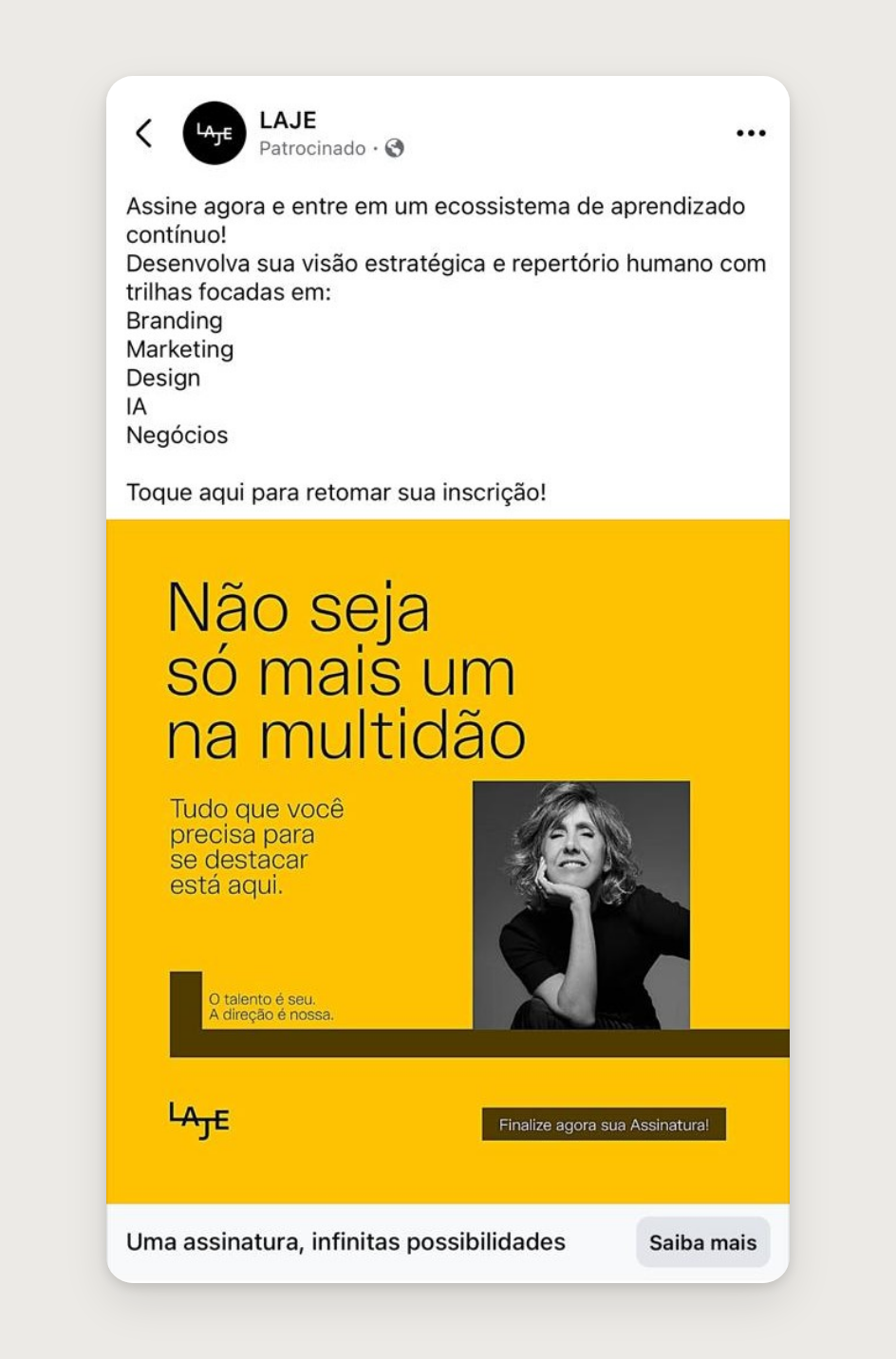 Anúncio Não seja só mais um na multidão